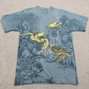 Vintage‎ Signal Sports Shirt Mens Medium Sea Turtle Ocean Graphic All Over USA